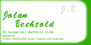 jolan bechtold business card